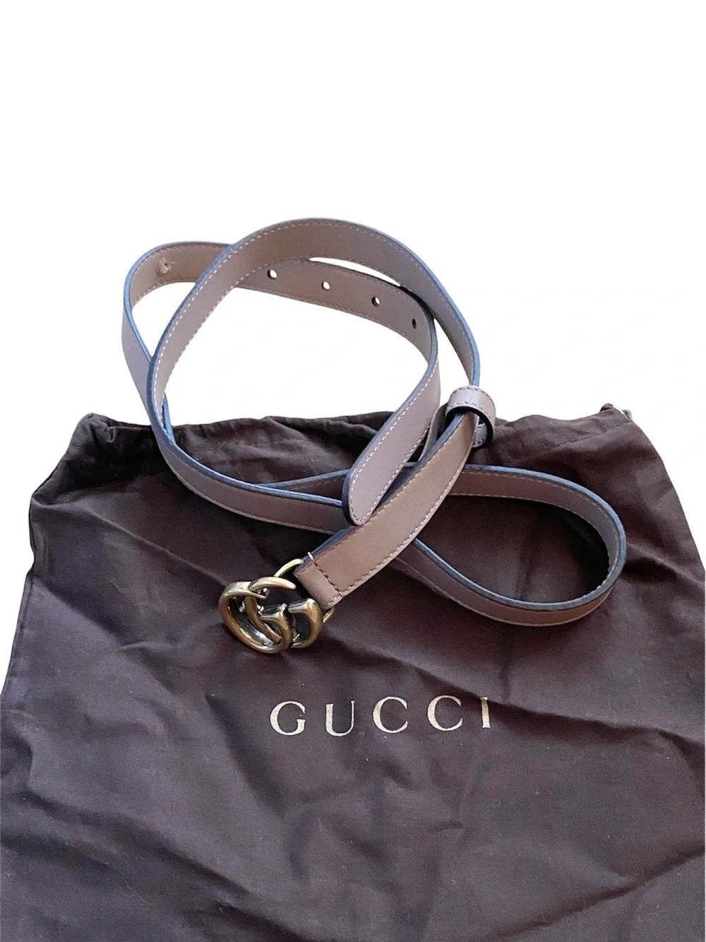 Gucci Dusty Pink Gold 20mm Double G Buckle Belt - Picture 3 of 8
